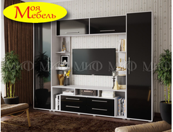 Гармония Гостиная (черный глянец/белый)