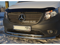 Защита переднего бампера двойная d60/42 для Mercedes-Benz Vito (2014-)