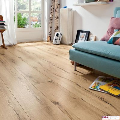 Ламинат Haro Tritty 100 Gran Via Дуб Италика Кремовый 530693 32 класс толщина 8 мм с фаской 2.68 м2