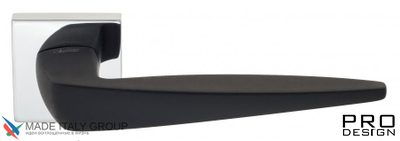 Дверная ручка Venezia Unique "MIAMI" полированный хром / черный (мягкое покрытие)