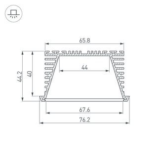 Профиль KLUS-POWER-RW70F-2000 ANOD (ARL, Алюминий)