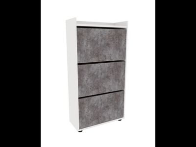 Обувница Куб Белый/Камень (Гросс)