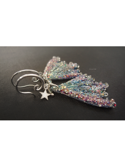 Коллекционные серьги "Крылышки весенней Лелефеи", лабрадоры и звёздочки