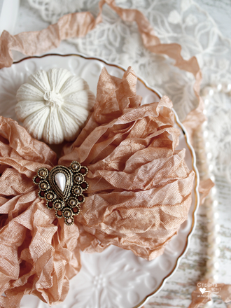 Шебби лента Охра в интернет магазине Страна лент крупный план