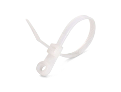 Стяжка нейлоновая КСО 5х220 (бел) (100шт) с отверстием под винт