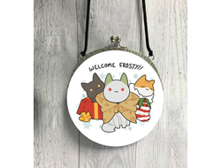 Сумка круглая Котики №8