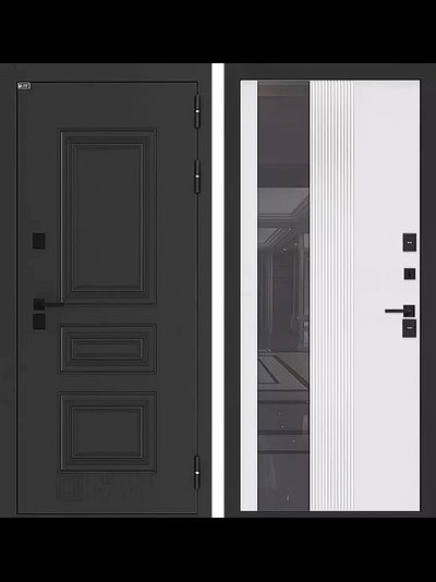 Терморазрыв дверь Аляска Лайт Зеркало с панелью 32 белый софт