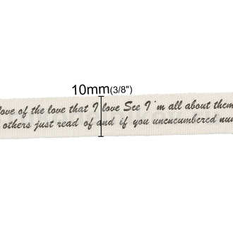 лента хлопчатобумажная "Письмо-узкое", ширина-10 мм, отрез-0,5 метра