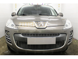 Защита радиатора Peugeot 4007 2007-2013 black низ