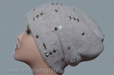 Вязаная шапка для женщин осень - зима 2018 - 2019  Vizio Италия 6112 CL розовая