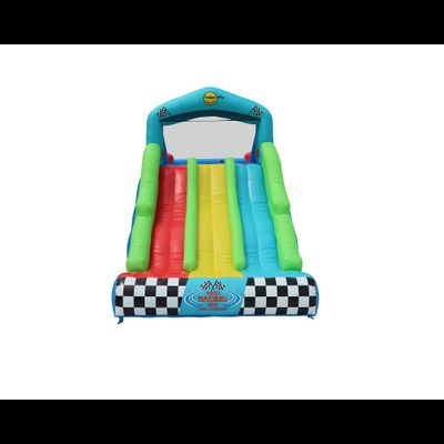Надувной батут с тройной горкой «Гонка»