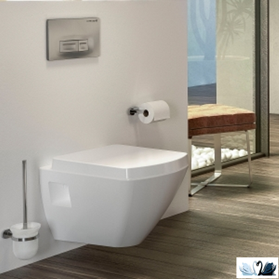 Панель смыва инсталляции для унитаза CREAVIT ORE GP3003.00 в белом интерьере с унитазом TP326