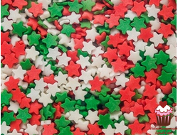 Посыпка Звездочки красно/бело/зеленые, 50г