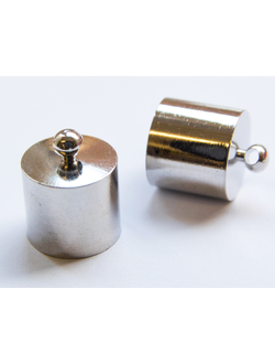 Колпачки- концевики , серебро , 10х14 мм