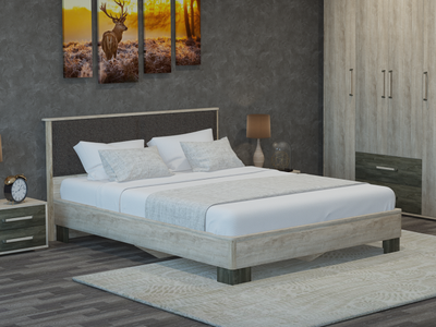 Спальня ВЕРСАЛЬ-2 - Кровать КД 2.7 (1400) 1С Дуб Баррик/Ясень Анкор/белый