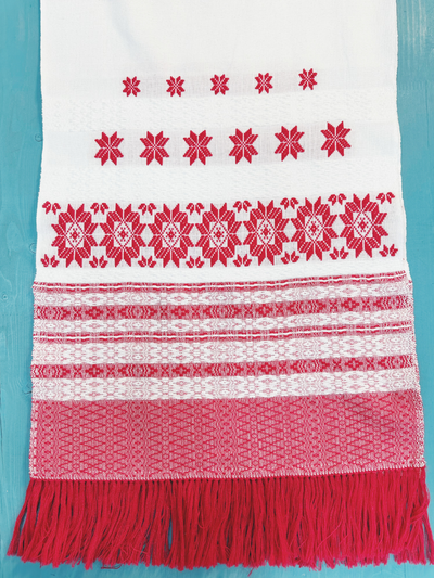 Рушник полотенце "Тканый,Карельские узоры"