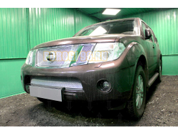 Защита радиатора Nissan Pathfinder (NAVARA) 2011-2012 chrome верх PREMIUM