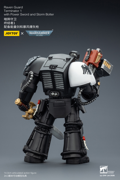Терминатор Гвардии Ворона (Warhammer 40K) - КОЛЛЕКЦИОННАЯ ФИГУРКА 1/18 Raven Guard Terminator with Power Sword and Storm Bolter (JT03240) - JOYTOY