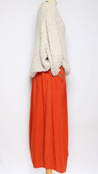 ЮБКА "Вельвет карманы клапаны" терракотовая до р.54