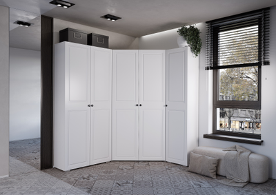 Шкаф угловой Софт ШКУ-01 белый/эмаль белая F26 (БТС)