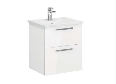 Модуль с квадратной раковиной, Vitra Root, 60 см, 2 ящика, глянцевый белый, 66294