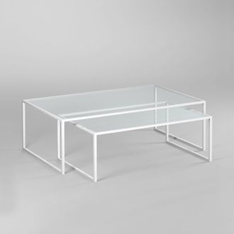 Комплект журнальных столов Set 1 white прозрачное стекло купить в Алуште