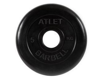Диск обрезиненный Barbell Atlet, d=51мм, вес 5 кг