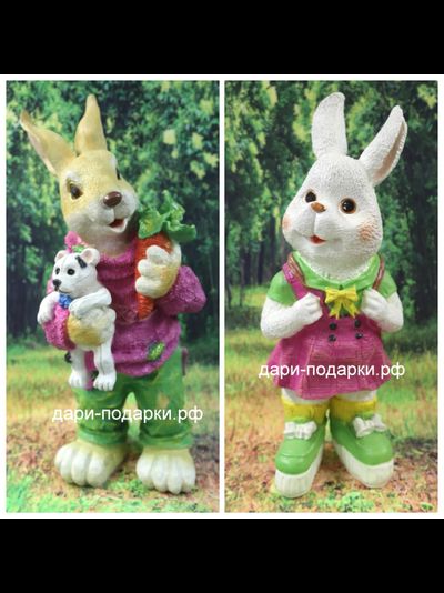 Кролик с игрушкой  58*29см   3кг   полистоун Россия  2899/012438*