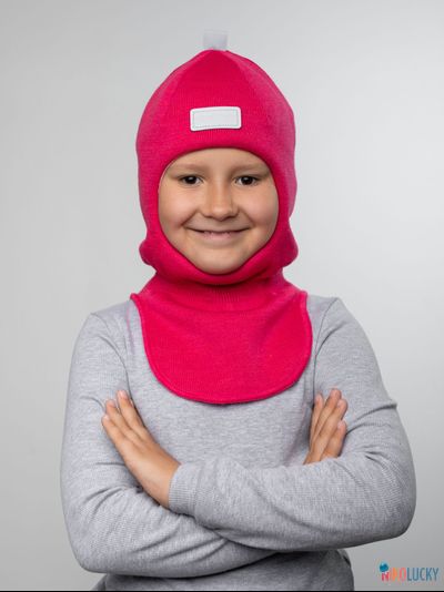 Шапка-шлем "NK"   20101-01, цвет ярко-розовый р. 52-54