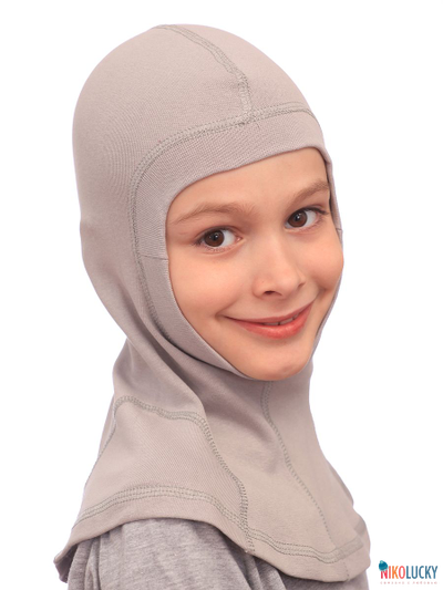 Шапка-шлем 23301-02 95%хлопок 5%лайкра, серый гранит 44-46