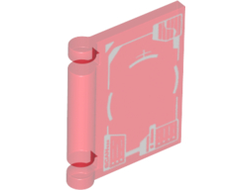 Minifigure, Utensil Book Cover with Display Pattern, Trans-Red (24093pb022 / 6266383)