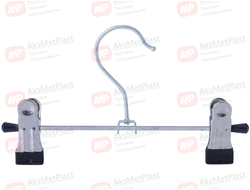 8868B Вешалка металлическая с зажимами для брюк черная L=220 мм