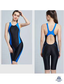 Купальный костюм AquaPro черно-синий, р.44