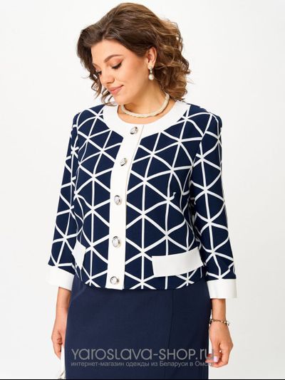 Женский комплект-двойка синего цвета в стиле "шанель"