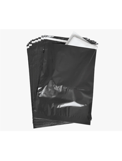 ЧЕРНЫЙ Курьерский пакет 110х210+40, 50 мкм, (пачка 100шт.)