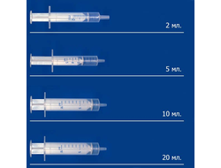 Шприц одноразовый 2-х компонентные с  импорт. Иглой