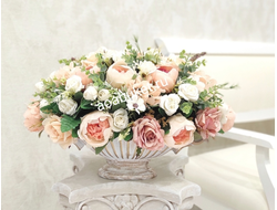 Цветочная композиция из искусственных цветов средних размеров - Кармелита  № КС012/Купить в Москве