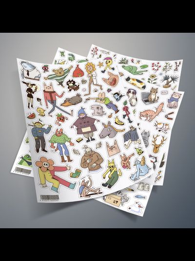 Набор стикеров: эстетичные наклейки, наборы наклеек для ежедневника, творчества, учебы | Стикерпак 4 листа