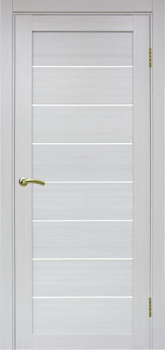 Межкомнатная дверь "Турин-508" ясень серебристый (стекло)