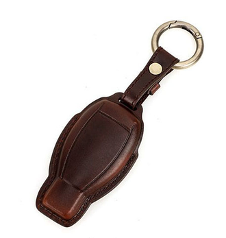 Коричневый чехол на смарт ключ Мерседес рыбка (натуральная кожа)