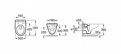 Унитаз подвесной Roca Victoria крышка с микролифтом