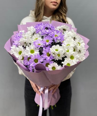 Букет из кустовых хризантем &quot;Рандеву&quot;