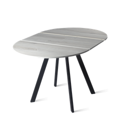 Лаунж стол круглый D900 (1300) раздвижной дуб канадский/черный муар