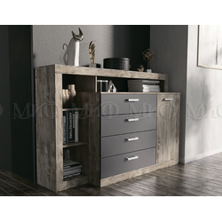 Ангара Комод графит, дуб юкон, Ш1602хВ1040хГ476 мм