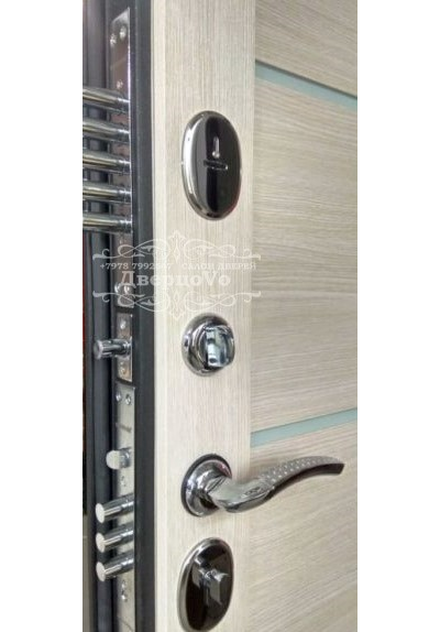 ГАРДА 7,5 см МУАР ЧЕРНЫЙ/ ЦАРГА. ЛИСТВЕННИЦА БЕЖ/ БЕЛЫЙ ЛАКОБЕЛЬ