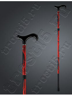 дорожная трость со складным механизмом с красным узором по палке