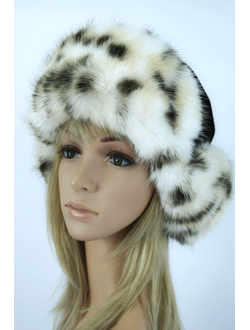 Ушанка "НОН-СТОП" черный + рысь (модификация 2)