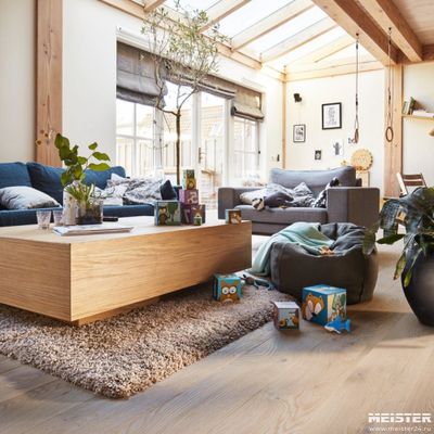 Паркетная доска Meister Дуб Рустик Беленый 8489 PD200C