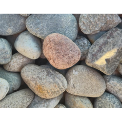 Галька круглая пестрая речная, фракция 50-100 мм