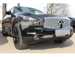 Защита радиатора Infiniti FX37 II 2012-2013/QX70 2013-... chrome верх PREMIUM